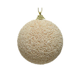 Boule de Noël Mousse Paillettes Perle Ø10cm – Déco Festive