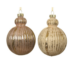 Boule de Noël Verre Vieilli Ø 8cm – Déco Festive | DECORIS