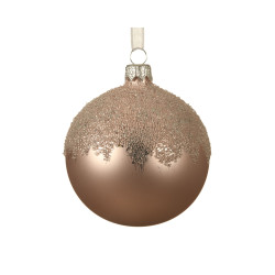 Boule de Noël rose poudré – scintillante et sublime | DECORIS