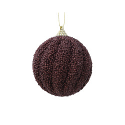 Boule de Noël Acajou Pailletée Ø 8 cm – Déco Festive | DECORIS

