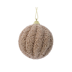 Boule de Noël paillettes caramel Ø 8 cm – Festive | DECORIS