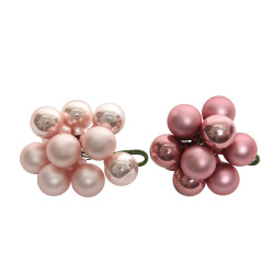 Boules de Noël Rose Verre 2cm – Lot de 10 | DECORIS