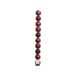 Boule de Noël Bordeaux Incassable 6cm – Lot 10 Pièces | DECORIS