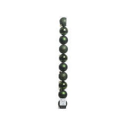 Boule de Noël incassable vert pin 6cm – Lot de 10 pièces