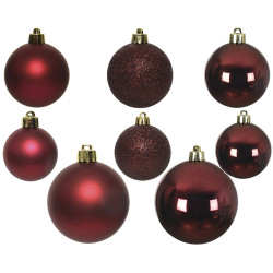 Boules de Noël Bordeaux 26 pièces – Déco Élégante | DECORIS

