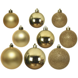 Boules de Noël Or Clair Ø 6-10cm 26pcs – Décoration Festive