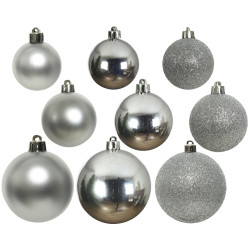 Boules de Noël Argentées 26 pièces – Déco Festive | DECORIS