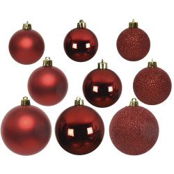 Boules de Noël Rouges 26 pièces – Déco Festive | DECORIS