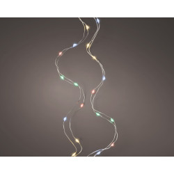 Fil illuminé argenté 60 LED – Ambiance festive | LUMINEO