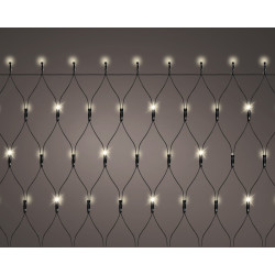 Filet lumineux extérieur sur pile 192 LED blanc chaud 1,8 x 0,85 cm LUMINEO