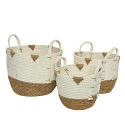 Panier Coton Blanc Ø30x25cm – Déco Noël Parfaite