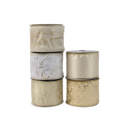 Ruban Polyester Perle 2,7m – Déco Noël Festive