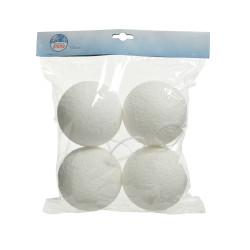 Boule de Noël Mousse Blanche Ø10cm 4pcs – Déco Festive | DECORIS