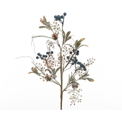 Branche Baies Bleues 65cm – Déco Noël Festive | DECORIS