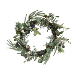 Couronne de Noël feuillage Ø 45 cm – Déco festive