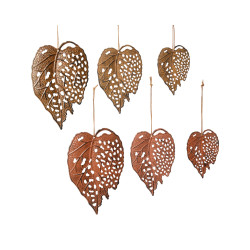Feuille en fer à suspendre 10,5x16cm – Lot de 6 | DECORIS
