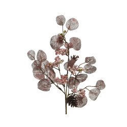 Branche Baies Roses 55cm – Déco Noël Festive | DECORIS