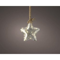 Étoile LED Verre Suspendue – Ambiance Noël | LUMINEO