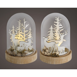 Scène de Noël sous cloche LED – Ambiance Magique | LUMINEO

