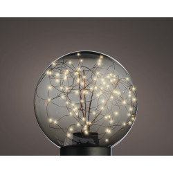 Boule LED Gris Fumée Ø 20cm – Ambiance Noël | LUMINEO