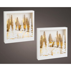 Cadre LED de Noël 25 × 25 cm – Ambiance magique | LUMINEO