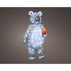 Ours Acrylique LED Blanc Froid – Déco Noël Lumineuse | LUMINEO