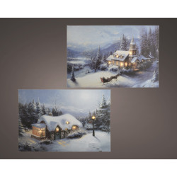 Tableau LED Hiver 28x38cm – Ambiance Magique | LUMINEO
