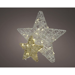 Étoile LED Fil Métallique 20cm – Déco Noël Lumineuse

