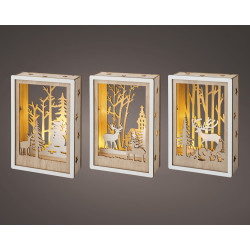 Cadre Bois Paysage LED – Ambiance Hivernale | LUMINEO