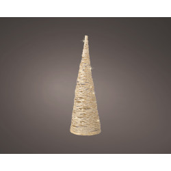 Cone papier doré LED blanc chaud – Déco Noël | LUMINEO

