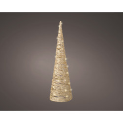 Cone papier doré LED blanc chaud – Déco Noël | LUMINEO

