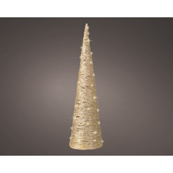 Cone papier doré LED blanc chaud – Déco Noël | LUMINEO

