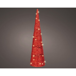 Cone papier rouge LED blanc chaud – Déco Noël | LUMINEO

