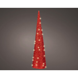 Cone papier rouge LED blanc chaud – Déco Noël | LUMINEO

