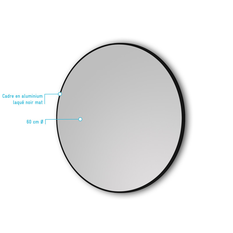 Miroir Black Circle Ø60 cm AURLANE