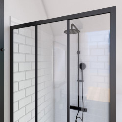 Paroi de retour fixe Factor X noir 80 x 200 cm AURLANE Paroi de retour fixe Factor X noir 80 x 200 cm AURLANE
