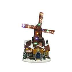 Moulin à vent animé LED LUMINEO – Déco Noël Magique