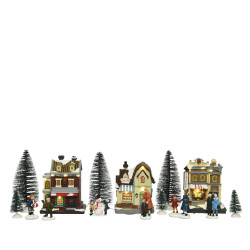 Set de maisons LED LUMINEO – Village de Noël féerique