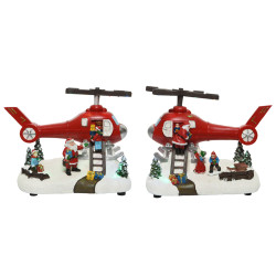 Hélicoptère Père Noël animé LED LUMINEO – Magie Noël