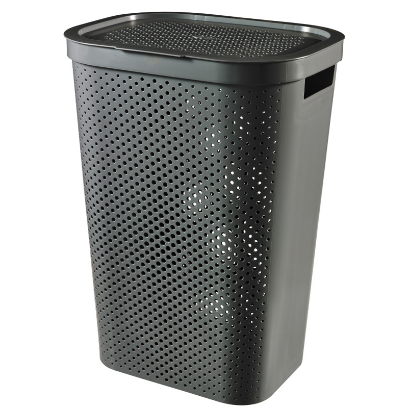 Panier à linge Infinity Dots anthracite 60 L CURVER