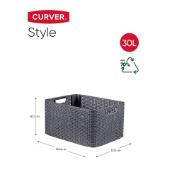Box de rangement Natural Style anthracite 30 L CURVER