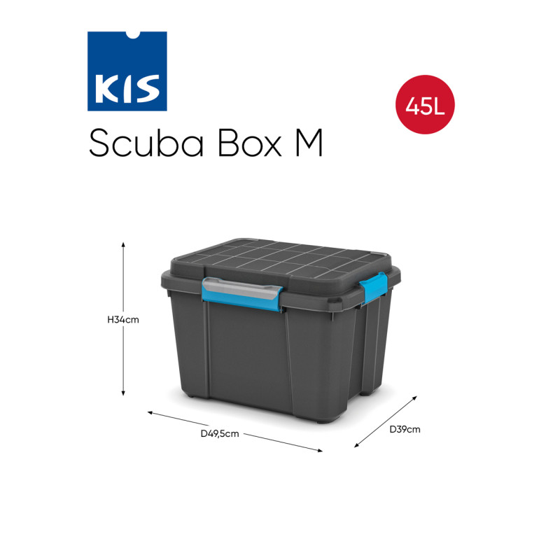 Box de rangement Scubabox noire et bleue 45 L KIS