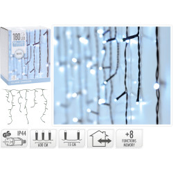 Guirlande de Noël extérieure Stalactite verte LED blanc froid 6 m
