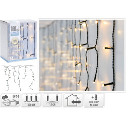 Guirlande de Noël extérieure Stalactite verte LED blanc chaud 6 m