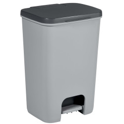 Poubelle à pédale Essentials gris clair et anthracite 40 L CURVER