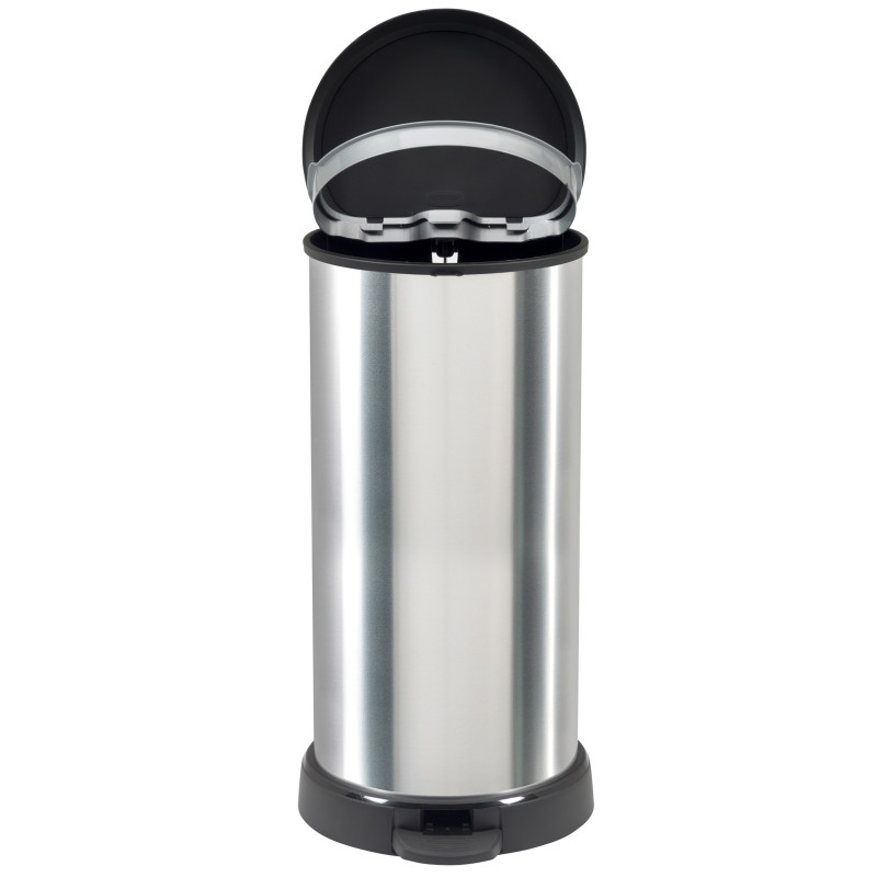 Poubelle à pédale Decobin argent métallique et noir 40 L CURVER