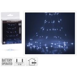 Guirlande intérieure argentée Cascade 160 LED blanc froid