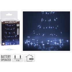 Guirlande intérieure argentée Cascade 80 LED blanc froid