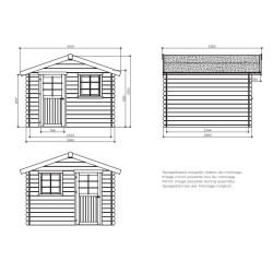 Abri de jardin en bois Sologne 28 mm 2,98 x 2,98 m | SOLID