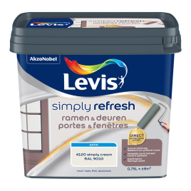 Peinture portes et fenêtres Simply Refresh crème satin 0,75 L LEVIS